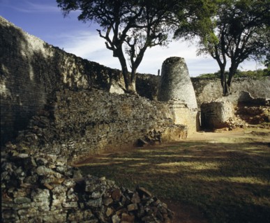 View of the conical tower and the enclosure of great Zimbabwe