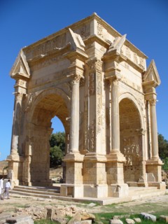 The triumphal arch of Septimus Severus at Leptis Magna