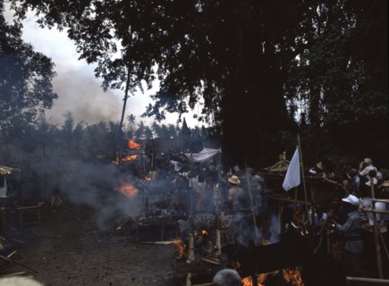Cremations are elaborate ceremonies held days or months after death when the necessary expense can be met and an auspicious date chosen