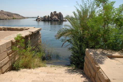 Ceremonial arrival and embarkation point, with steps descending to the river Nile from the Gate of Diocletian at the northen end of Philae