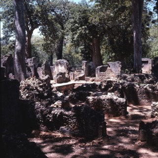 The ruins of Gedi, an important East African city and centre of the slave trade between c
