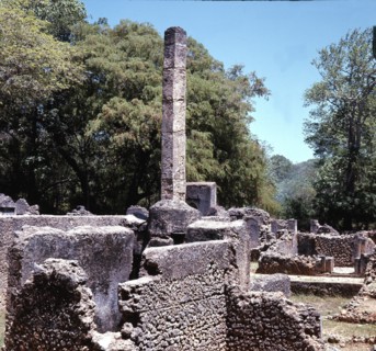 The ruins of Gedi, an important East African city and centre of the slave trade between c