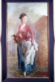 Girl with coffee grinder'
