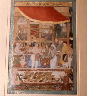 A miniature from an illustrated copy of the emperor's memoirs