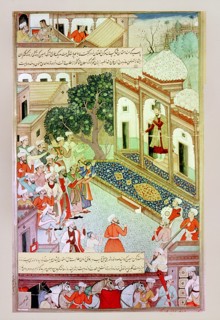 A 16th century illustration for the 14th century Persian story 'The History of the Mongols'
