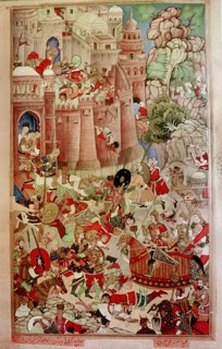 A 16th century illustration of a 14th century story 'The History of the Mongols'