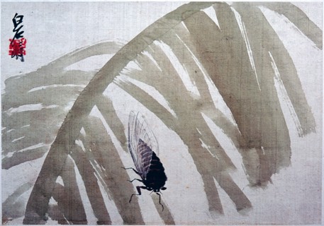 Painting by Ch'i Pai shih: 'Cicada on a Banana Tree' (sheet from a painter's album)