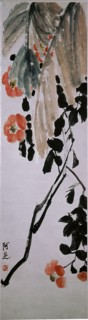Painting by Ch'i Pai shih: 'Leaves of the Banana tree, Flowers of the Tea' (hanging scroll)