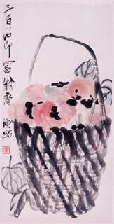 Painting by Ch'i Pai shih: 'Basket with Persimmons' (hanging scroll)