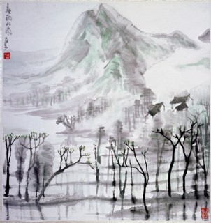 Painting by Li K'e jan: 'Spring Rain in the Southern Landscape' (hanging scroll)