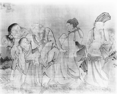 Detail of painting depicting drunkenness