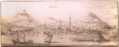 Drawing by the Bohemian artist Vaclav Hollar (13/7/1607   25/3/1577) done on his journey to Tangier