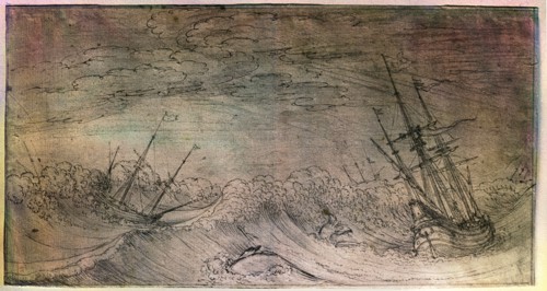 Drawing by the Bohemian artist Vaclav Hollar (13/7/1607   25/3/1577) in preparation for a set of 12 etchings called 'Navium Variae Figurae et Formae'