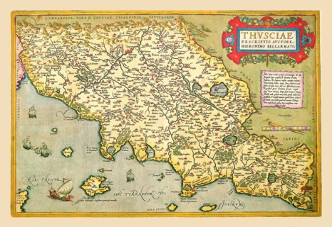 Map of Italian Coast above Rome 1602