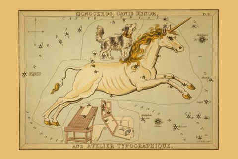 Monoceros, Canis Minor, and Atelier Typographique 1825