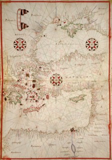 Portolan Map of Turkey, Mediterranean, Adriatic and the Agean 1590