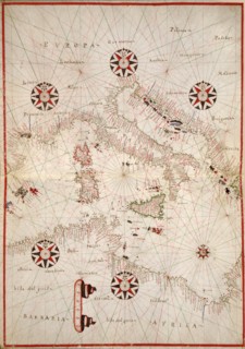 Portolan atlas of the Mediterranean Sea, western Europe, and the northwest coast of Africa - Central Mediterranean 1590