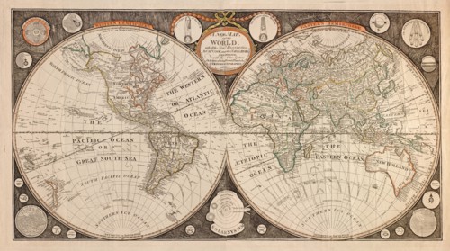 New map of the world : with all the new discoveries by Capt. Cook and other navigators 1799