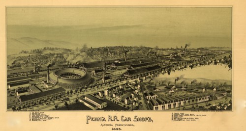Pennsylvania Railroad Machine shops in Altoona, Pennsylvania 1895 1895