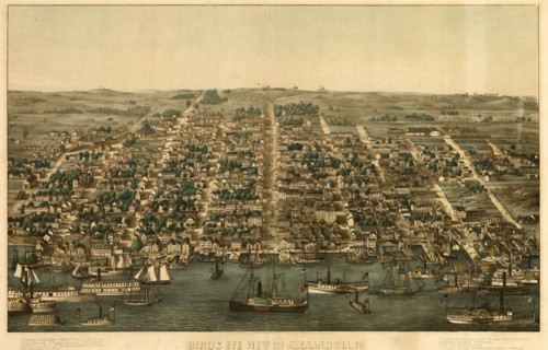 Birds Eye View of Alexandria, Virginia 1863 1863