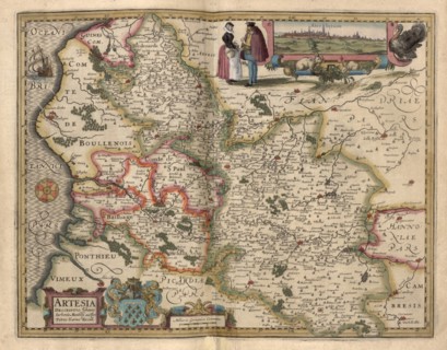 Map of the area around Arras, France 1622 1622