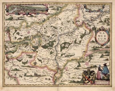 Map of Belgium & Namur 1622