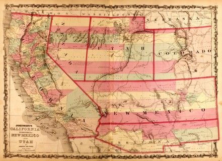 California & the Territories of Utah & Mexico - 1862