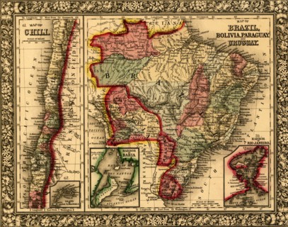 Brazil, Bolivia, Paraguay, Uruguay, Chili - 1870 1870