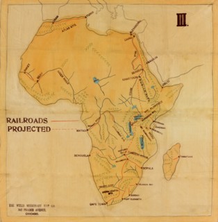 Railroad Map of Africa - 1908 - Projected Routes 1980