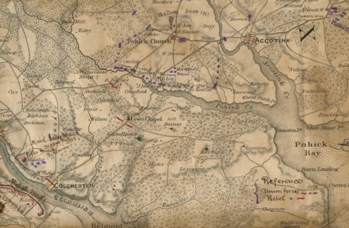 Official map of the lower Potomac River picket lines January 1862. 1862