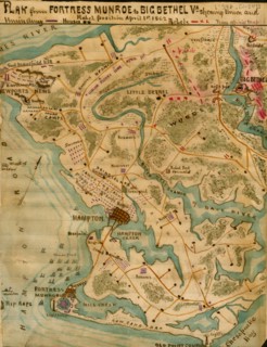 Fortress Monroe to Big Bethel Va. : showing Union and Rebel position April 1st 1862. 1862