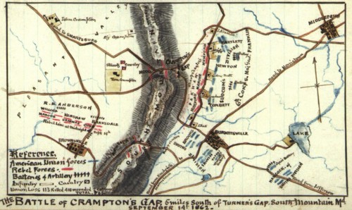 Battle of Crampton's Gap : 5 miles south of Turner's Gap, South Mountain, Md.  1862