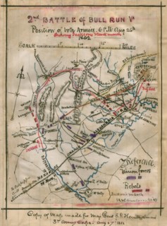 2nd Battle of Bull Run, Va. : position of both armies, 6 p.m. Aug. 26th 1862, showing Jackson's flank march. 1862