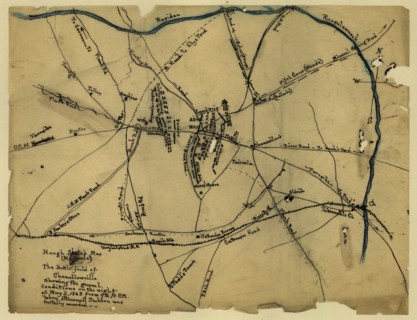 Route taken by Stonewall Jackson the night he was mortally wounded. 1863