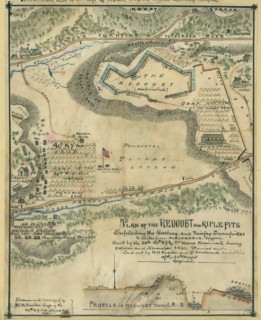Redoubt and rifle pits enfilading the Leesburg and Fairfax turnpikes 2 miles from Alexandria, Virginia. 1861