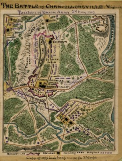 Battle of Chancellorsville, Virginia : position of Union Army, 2nd May 1863. 1863