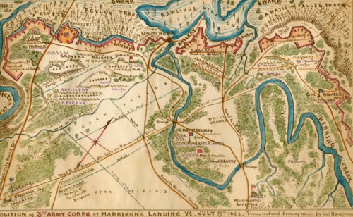 Position of 3rd Army Corps at Harrison's Landing, Va., July 9th 1862. 1862
