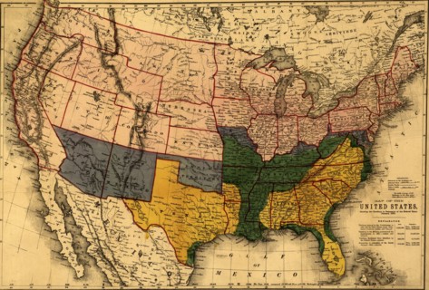 US territory in possession of the Federal Union, January, 1864. 1864