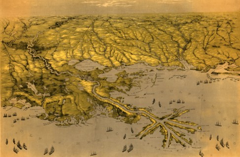 Birds eye view of Louisiana, Mississippi, Alabama and part of Florida - 1861 1861