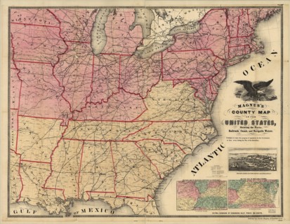 USA forts, railroads, canals, and navigable waters - 1862