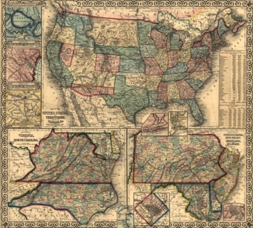 Map of the United States & Its Territories - 1861 1861
