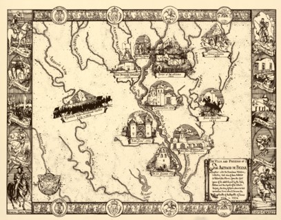 Historic Map of Events and personalities from Texas History 1935