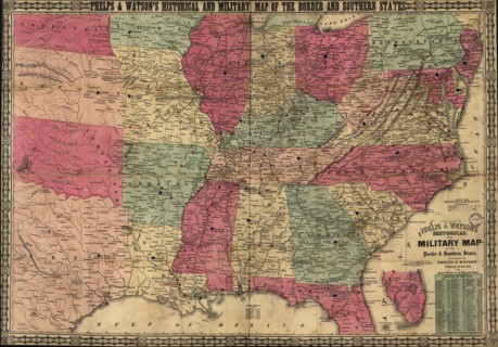 Historical & Military map of the Border & Southern States 1864