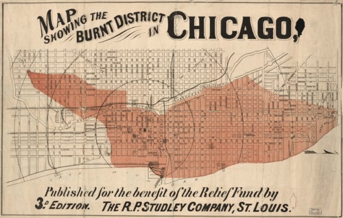 Area of Chicago Burned by the Great Fire - 1871 1871