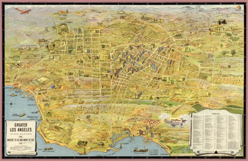 Los Angeles, wonder city of America travel map - 1932 1932