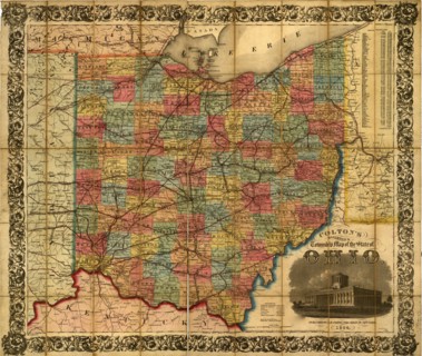 Railroad Township Map of the States of Ohio - 1854 1854