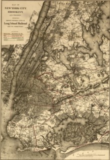 New York City, Brooklyn, and vicinity showing surface & elevated railroads 1885 1885