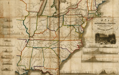 Railroads and canals, finished, unfinished, and in contemplation, in the United States - 1834 1834