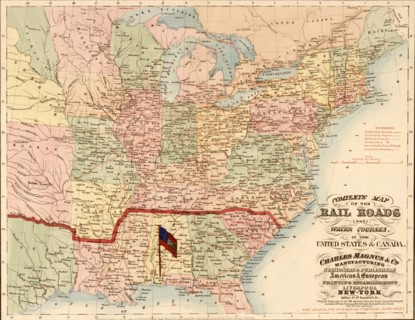 Railroads and water courses in the United Sates & Canada. 1859