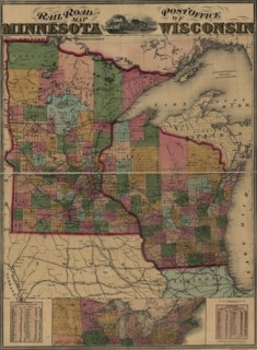 Railroad and post office map of Minnesota and Wisconsin - 1871 1871